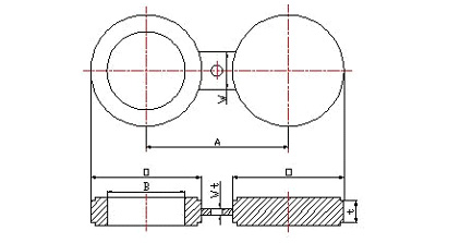 dimensional drawing of Spectacle Blind Flanges, Spectacle Blind Flanges in asmi ansi standards